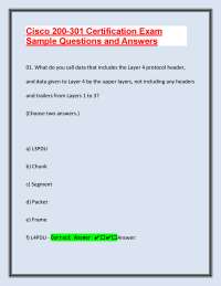 Cisco 200-301 Certification Exam Sample Questions and Answers