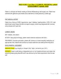 MED SURG Care Plan 2 CLINICAL PHYSICAL Latest ASSESSMENT Update 2025