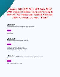 Exam 4: NUR209/ NUR 209 (New 2025/ 2026 Update) Medical Surgical Nursing II Review | Q&As