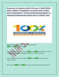University of Alabama NUR 529 Exam 3 QUESTIONS  AND CORRECT ANSWERS| ACCURATE REAL EXAM  W