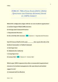 FEMA IS- 700.B FINAL EXAM (2025/ 2026) | QUESTIONS AND VERIFIED ANSWERS| GRADE A