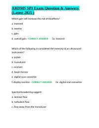 ARDMS SPI Exam Question & Answers (Latest 2025 )