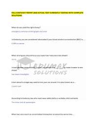 FULL KENTUCKY PERMIT 2025 ACTUAL TEST CURRENTLY TESTING WITH COMPLETE SOLUTIONS