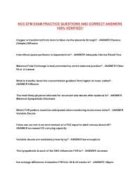 NCC EFM EXAM PRACTICE QUESTIONS AND CORRECT ANSWERS 100% VERIFIED!!