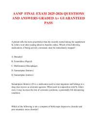 AANP  FINAL EXAM 2025-2026 QUESTIONS AND ANSWERS GRADED A+ GUARANTEED PASS