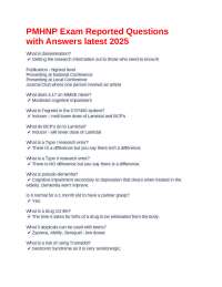 PMHNP Exam Reported Questions with Answers latest 2025