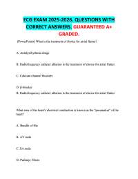 ECG EXAM 2025-2026. QUESTIONS WITH  CORRECT ANSWERS. GUARANTEED A+  GRADED.
