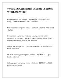 Vivint CEU Certification Exam: Questions and Answers