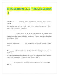 MTA Exam 98-375 (HTML5) Lesson 1