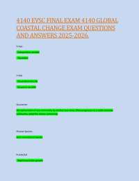EVSC FINAL EXAM 4140 GLOBAL COASTAL CHANGE EXAM QUESTIONS AND ANSWERS 2025-2026.  X-Axis