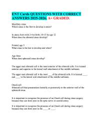 ENT Cards QUESTIONS WITH CORRECT  ANSWERS 2025-2026. A+ GRADED.