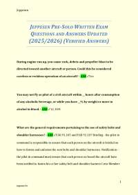 JEPPESEN PRE-SOLO WRITTEN EXAM QUESTIONS AND ANSWERS UPDATED (2025/2026)