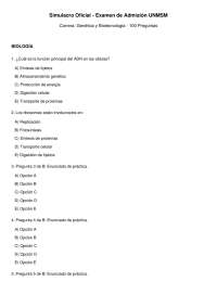 Simulacro de examen de admisión