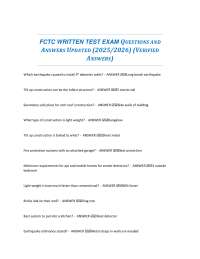 FCTC WRITTEN TEST EXAM QUESTIONS AND ANSWERS UPDATED (2025/2026) (VERIFIED ANSWERS)