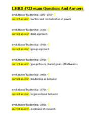 LHRD 4723 exam Questions And Answers