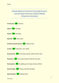 SCRIBE AMERICA ENTRANCE EXAM QUESTIONS AND ANSWERS UPDATED (2025/2026) (VERIFIED ANSWERS)