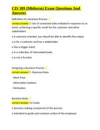 CIS 309 (Midterm) Exam Questions And Answers