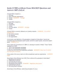 Inside LVMH certificate Exam 2024/2025 Questions and Answers 100% Solved