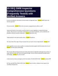 VA DEQ SWM Inspector Exam Prep: Comprehensive Q&A
