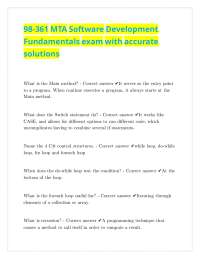 98-361 MTA Software Development Fundamentals exam with accurate solutions