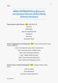 IBOLC ENTRANCE EXAM QUESTIONS AND ANSWERS UPDATED (2025/2026) (VERIFIED ANSWERS)