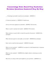 Cosmetology State Board Prep Sanitation Revision Questions Answered Step By Step