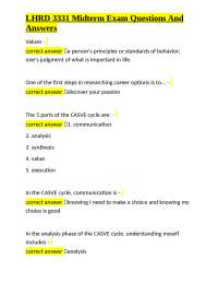 LHRD 3331 Midterm Exam Questions And Answers