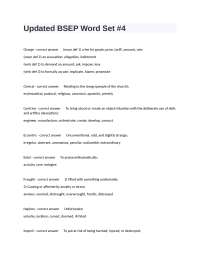 Updated BSEP Word Set Exam Questions With Correct Detailed Answers.