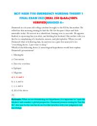 BCIT NSER 7110 EMERGENCY NURSING THEORY 1 FINAL EXAM 2025|REAL 250 Qs&As|GRADED A+