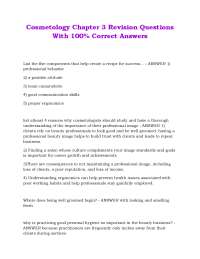 Cosmetology Chapter 3 Revision Questions With 100% Correct Answers