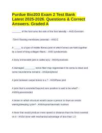 Purdue Bio203 Exam 2 Test Bank Latest 2025-2026. Questions & Correct Answers. Graded A