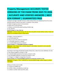Property Management ACCURATE TESTED  VERSIONS OF THE EXAM FROM 2025 TO 2026  | ACCURATE