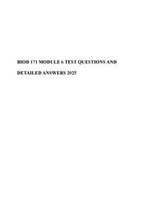 BIOD 171 MODULE 6 FINAL EXAM QUESTIONS AND ANSWERS GRADED 100%