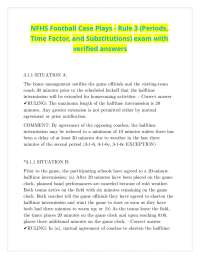 NFHS Football Case Plays - Rule 3 (Periods, Time Factor, and Substitutions)