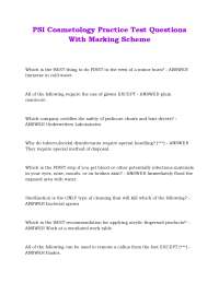 PSI Cosmetology Practice Test Questions With Marking Scheme
