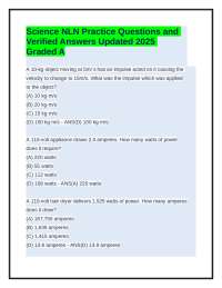 Science NLN Practice Questions and Answers Updated 2025-2026 Graded A