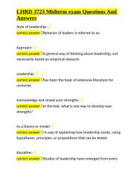 LHRD 3723 Midterm exam Questions And Answers