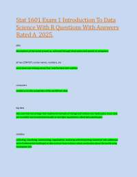 Stat 1601 Exam 1 Introduction To Data Science With R Questions With Answers Rated A  2025.