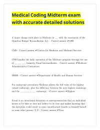 Medical Coding Midterm exam with accurate detailed solutions