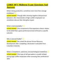 LHRD 3071 Midterm Exam Questions And Answers