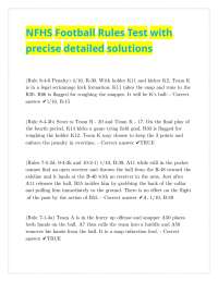 NFHS Football Rules Test with precise detailed solutions