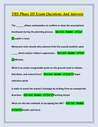TBS Phase III Exam Questions And Answers | Test Your Knowledge with Confidence