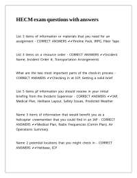 Helicopter Emergency Response: Exam Questions and Answers