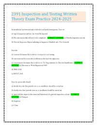 2391 Inspection and Testing Written Theory Exam Practice 2024-2025