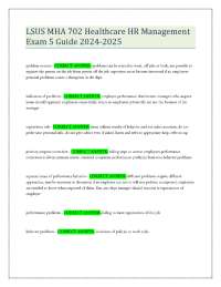 LSUS MHA 702 Healthcare HR Management Exam 5 Guide 2024-2025