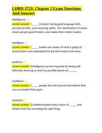 LHRD 3723: Chapter 2 Exam Questions And Answers