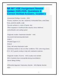 NR 667 VISE Assignment Newest Update 2025-2026.Questions & Correct Verified Answers.Grad A
