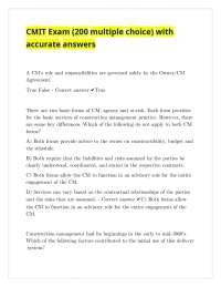 CMIT Exam (200 multiple choice) with accurate answers