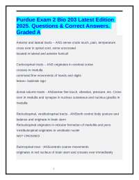 Purdue Exam 2 Bio 203 Latest Edition 2025. Questions & Correct Answers. Graded A