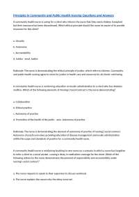 Principles in Community and Public Health Nursing Questions and Answers